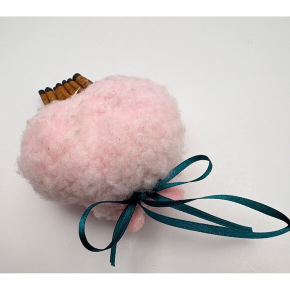 Vintage Pink Pig Christmas Tree Ornament Handmade Farmhouse Rustic Barn Decor - Picture 6 of 7